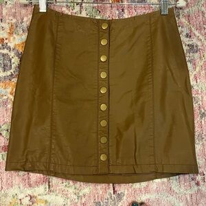Faux leather mini skirt
